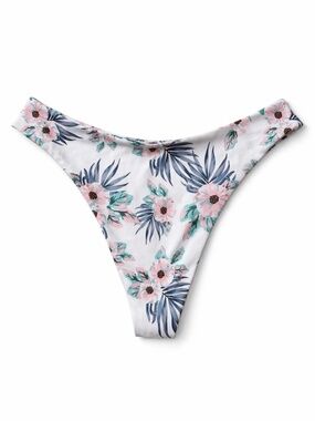 4/$20➡️  Pastel Tropical Floral High-Cut Cheeky Bikini Bottoms – Size Small EUC